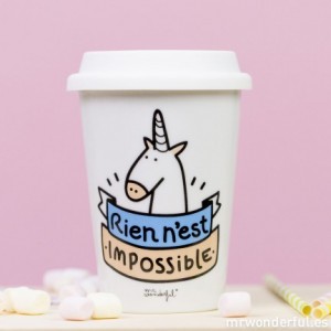 mug take away licorne rien n'est impossible mr wonderful