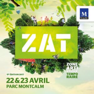 La 11e Zone Artistique Temporaire aura lieu le samedi 22 avril et le dimanche 23 avril 2017 au parc Montcalm à Montpellier.